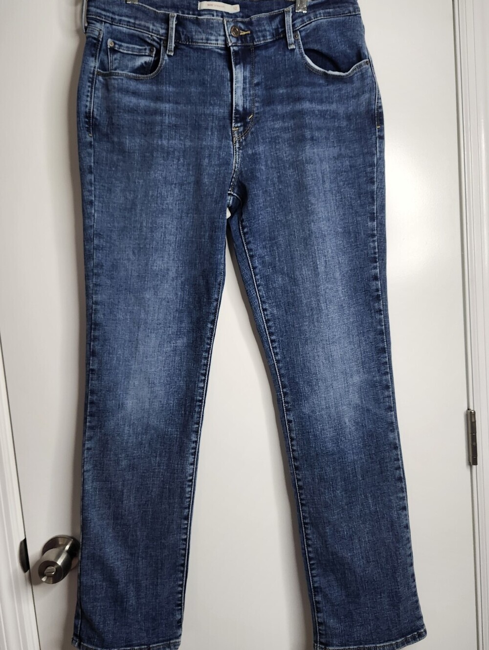 Levis 505 Straight Jeans Womens 12 Blue Classic Denim Stretch Everyday Casual